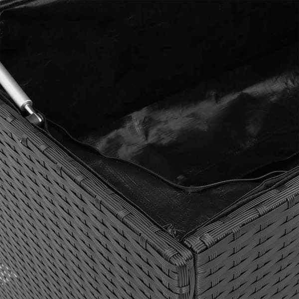 vidaXL udendørs hyndeboks 100x55x55,5 cm polyrattan sort