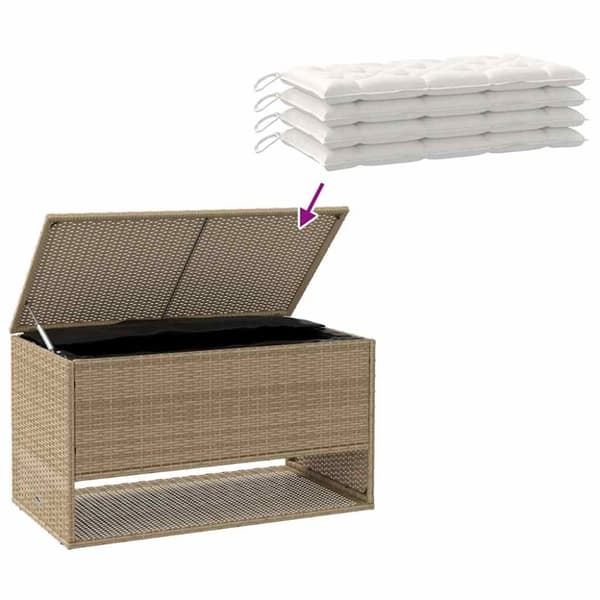 vidaXL tyynyrasia ulkokäyttöön beige 100x55x55,5 cm polyrottinki