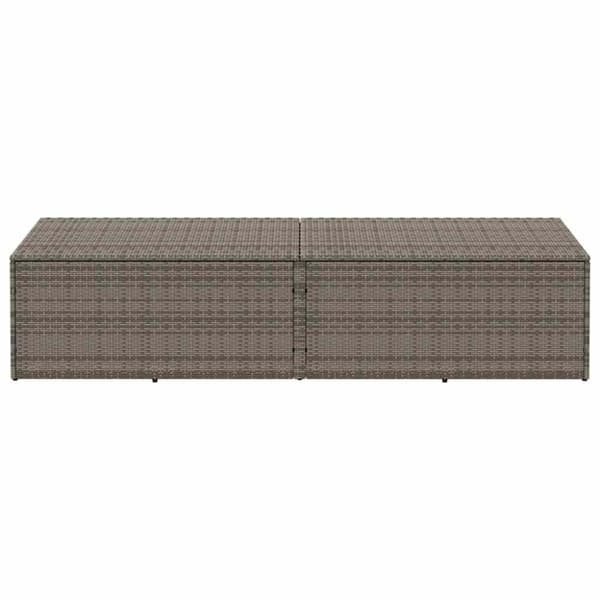 vidaXL opbevaringskasse til haven 220x50x58 cm polyrattan grå