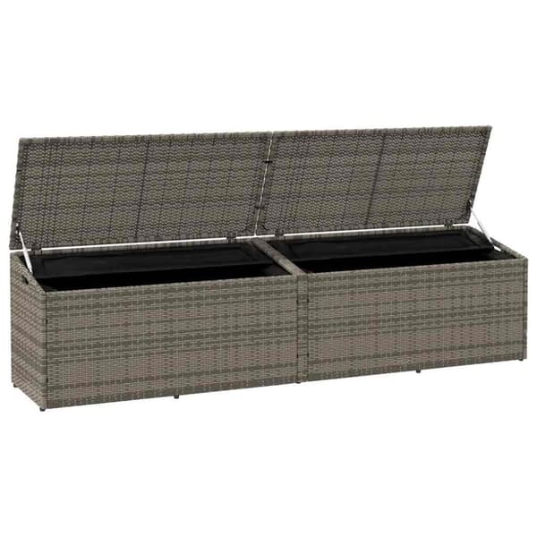 vidaXL opbevaringskasse til haven 220x50x58 cm polyrattan grå