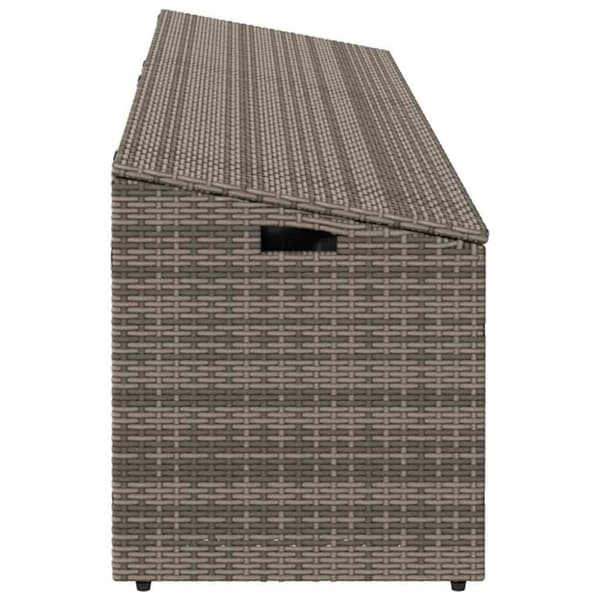 vidaXL opbevaringskasse til haven 220x50x58 cm polyrattan grå
