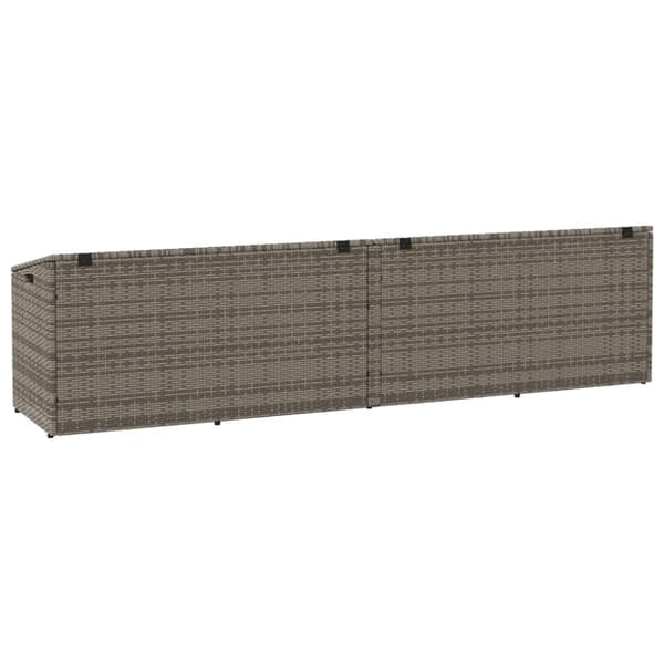 vidaXL opbevaringskasse til haven 220x50x58 cm polyrattan grå