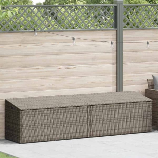 vidaXL opbevaringskasse til haven 220x50x58 cm polyrattan grå