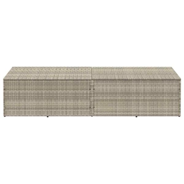 vidaXL opbevaringskasse til haven 220x50x58 cm polyrattan lysegrå