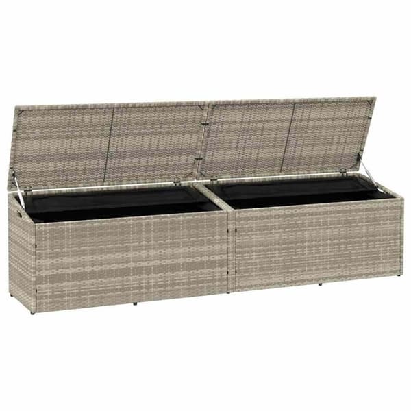 vidaXL opbevaringskasse til haven 220x50x58 cm polyrattan lysegrå