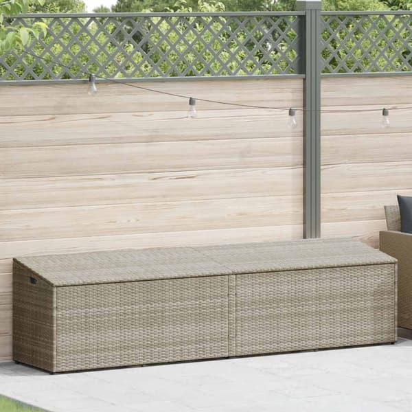 vidaXL opbevaringskasse til haven 220x50x58 cm polyrattan lysegrå