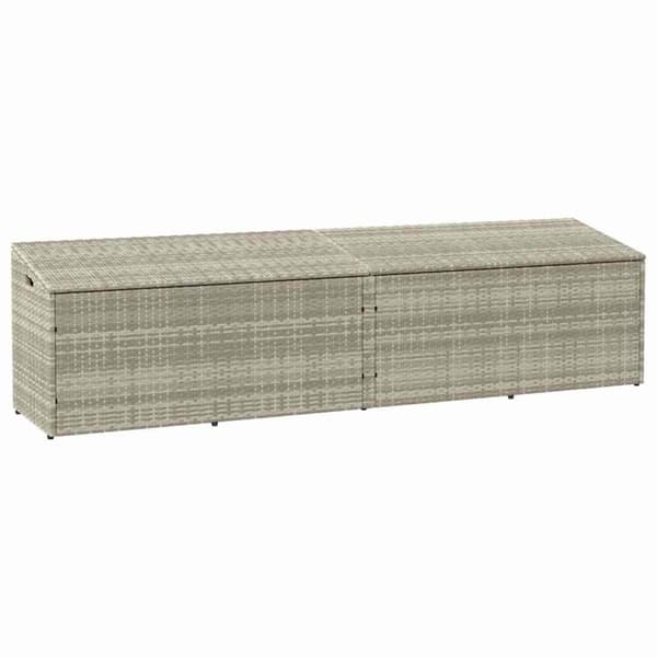 vidaXL opbevaringskasse til haven 220x50x58 cm polyrattan lysegrå