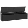 Miniatyrbillede 4 af 11: vidaXL opbevaringsboks til haven 220x50x58 cm polyrattan sort