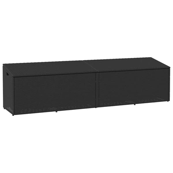 vidaXL opbevaringsboks til haven 220x50x58 cm polyrattan sort