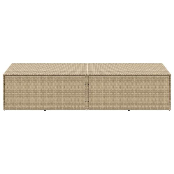 vidaXL Putekasse beige 220x50x58 cm polyrotting