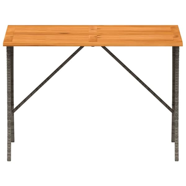 vidaXL havebord med top i akacietræ 105x75x72 cm polyrattan grå