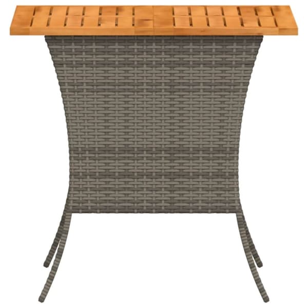 vidaXL havebord med top i akacietræ 105x75x72 cm polyrattan grå