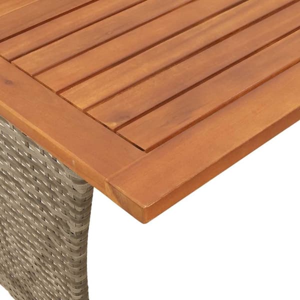 vidaXL havebord med top i akacietræ 105x75x72 cm polyrattan grå