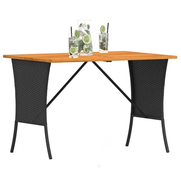 vidaXL Hagebord med topp i akasietre svart 105x75x72 cm polyrotting