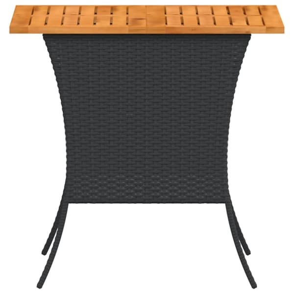 vidaXL Hagebord med topp i akasietre svart 105x75x72 cm polyrotting
