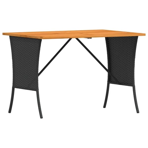 vidaXL Hagebord med topp i akasietre svart 105x75x72 cm polyrotting