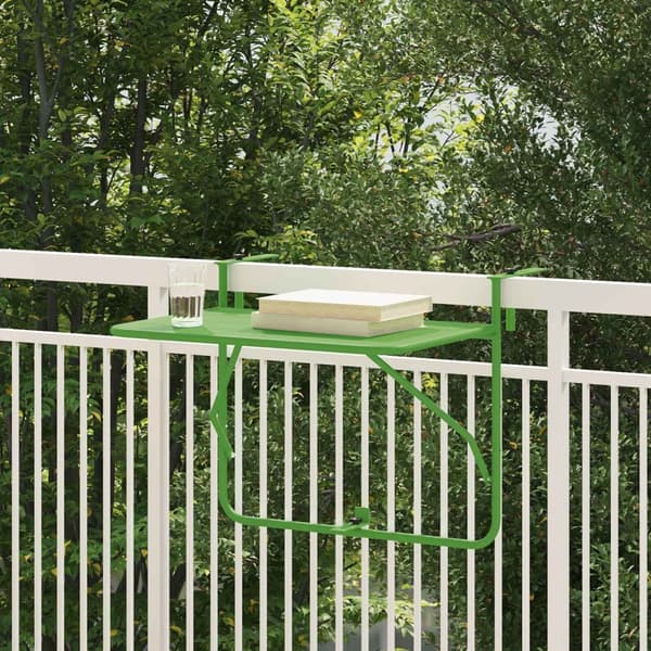 vidaXL Altanbord Grøn Stål Medium Sammenfoldelig Terrassebord