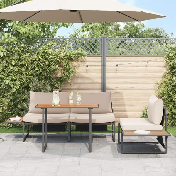 vidaXL Brun Solidt træ, metal Medium Holdbart Terrassebord