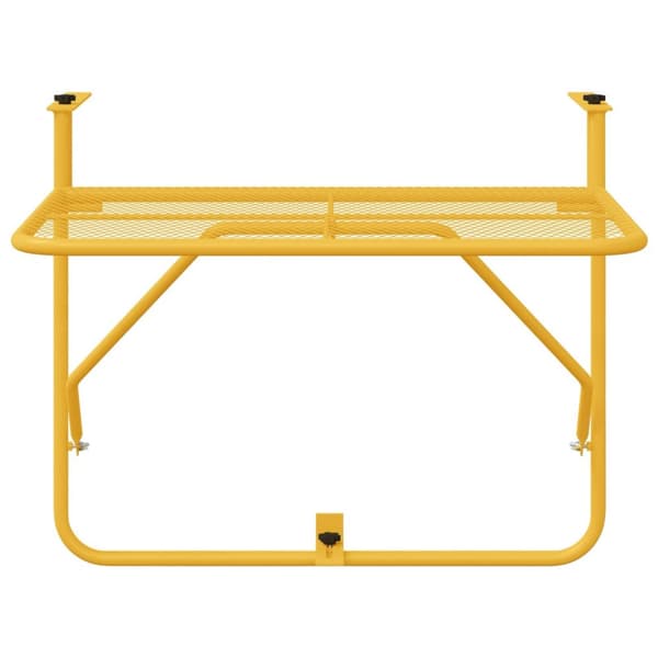 vidaXL Sammenleggbart hengende balkongbord i sennepsgul - 60x40 cm, stål