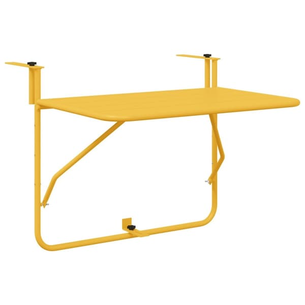 vidaXL Hengende Balkontabell Foldbar Sennepsgul 60x40 cm Stål