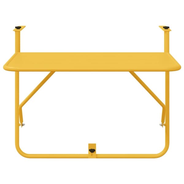 vidaXL Hengende Balkontabell Foldbar Sennepsgul 60x40 cm Stål