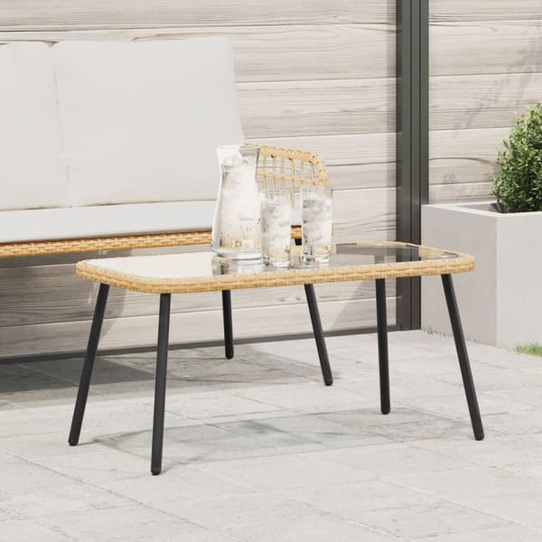 vidaXL Kaffebord Naturlig 90x45x42 cm Polyrotting