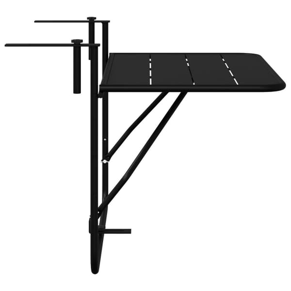 vidaXL Henge-Balkongbord Sammenleggbart Svart 60x40 cm Stål