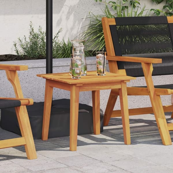vidaXL Brun Massivt akacietræ Mellem Holdbar Cafébord Firkantet