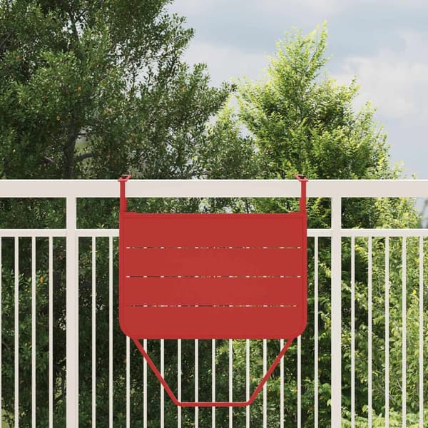 vidaXL Balkonbord Rød Metal Medium Sammenklappeligt Terrassebord