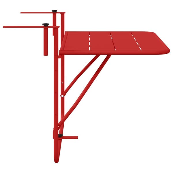 vidaXL Balkonbord Rød Metal Medium Sammenklappeligt Terrassebord