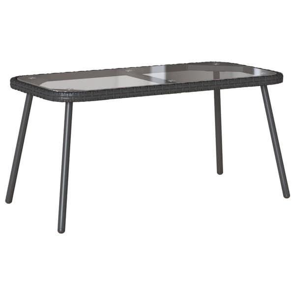 vidaXL Kahvipöytä Musta 90x45x42 cm Polyrottinki