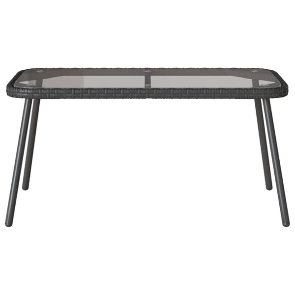 vidaXL Kahvipöytä Musta 90x45x42 cm Polyrottinki