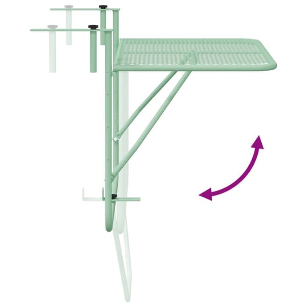 vidaXL Altanbord Mintgrøn Metal Medium Mesh Detaljer Terrassebord