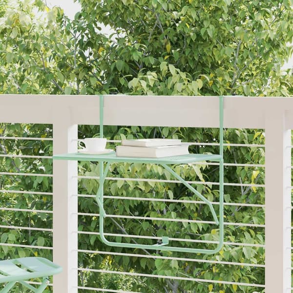 vidaXL Altanbord Mintgrøn Metal Medium Mesh Detaljer Terrassebord