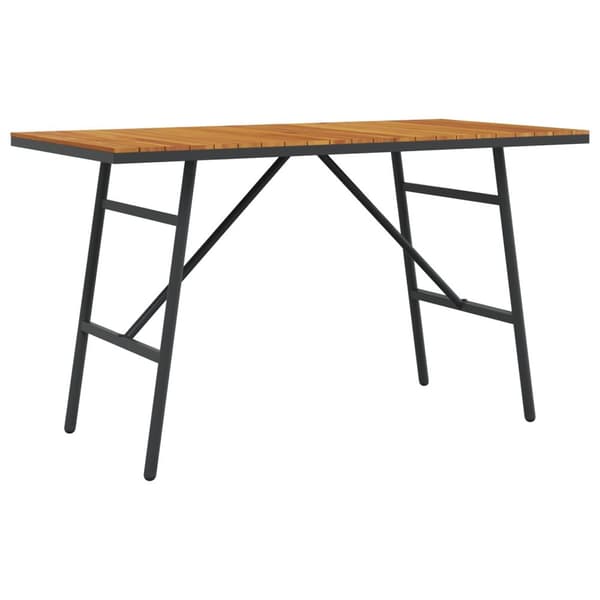 vidaXL Ruokapöytä - Musta, 110x55x62 cm, valmistettu täysistä akaasiapuista