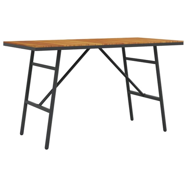 vidaXL Ruokapöytä - Musta, 110x55x62 cm, valmistettu täysistä akaasiapuista