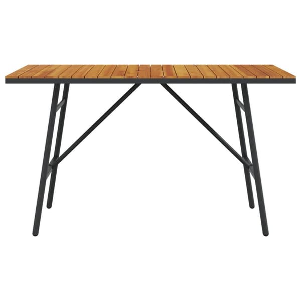vidaXL Ruokapöytä - Musta, 110x55x62 cm, valmistettu täysistä akaasiapuista