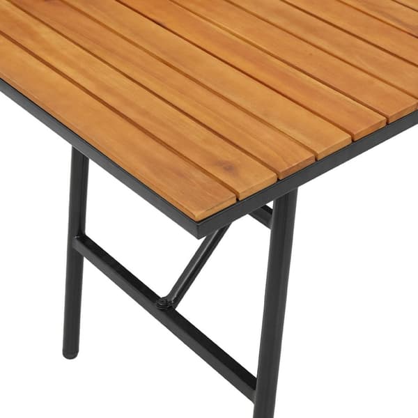 vidaXL Ruokapöytä - Musta, 110x55x62 cm, valmistettu täysistä akaasiapuista