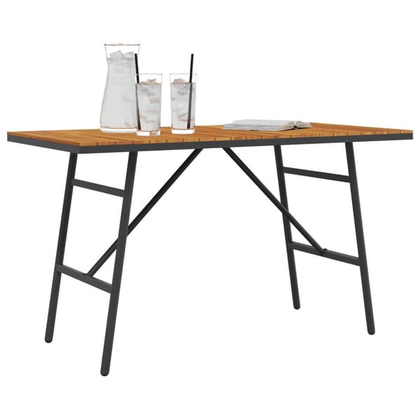 vidaXL Ruokapöytä - Musta, 110x55x62 cm, valmistettu täysistä akaasiapuista