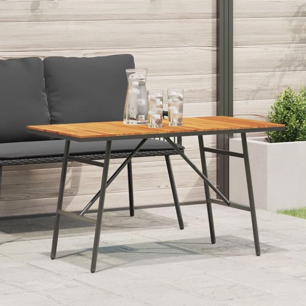vidaXL Spisebord - Svart, 110x55x62 cm, Laget av massivt akasietre