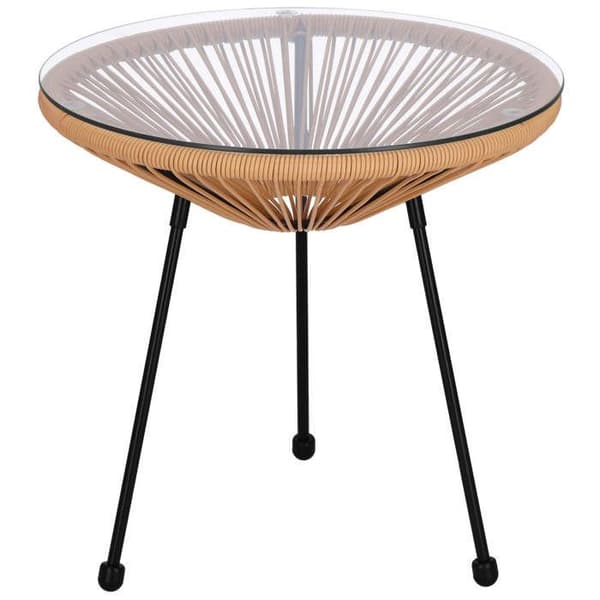 Ensemble bord och stolar - Springos® - Acapulco - 2 stolar - Glasbord - Väderbeständig