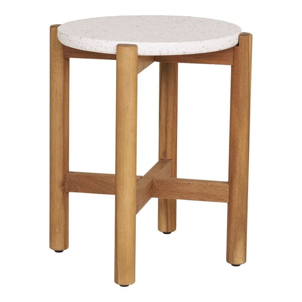 Terracina sidebord Ø37 cm natur, hvit.