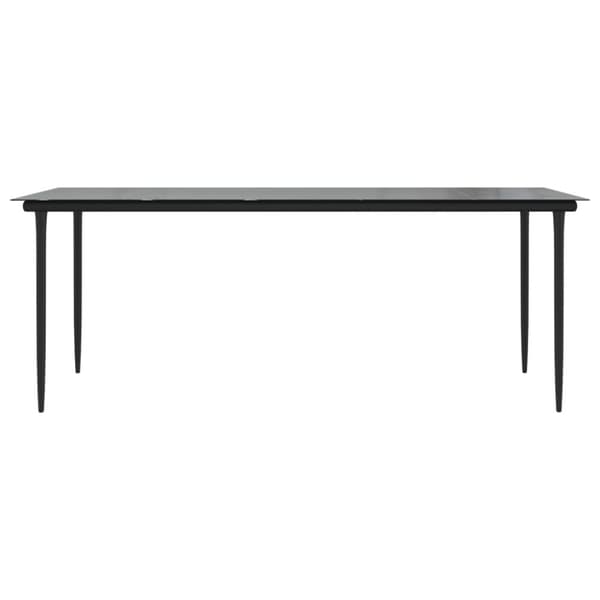 vidaXL Trädgårdsbord svart 200x100x74 cm härdat glas