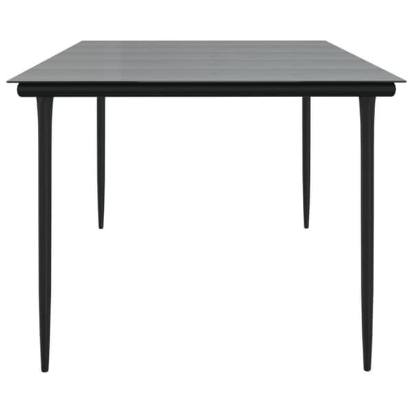 vidaXL Trädgårdsbord svart 200x100x74 cm härdat glas