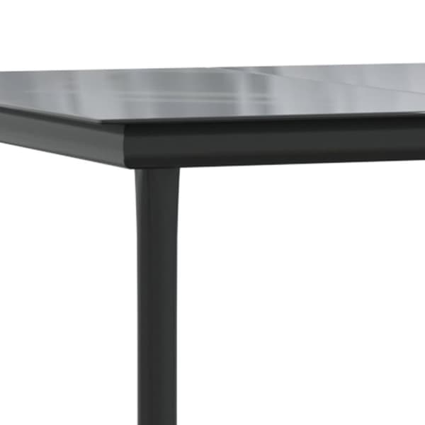 vidaXL Trädgårdsbord svart 200x100x74 cm härdat glas