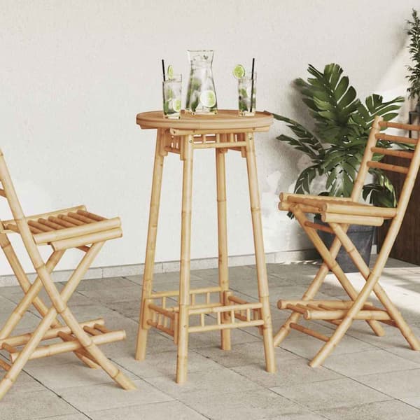 Barbord för utomhusbruk runt Ø55x100 cm bambu