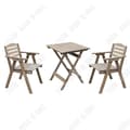 Miniatyrbild 1 av 4: TD Trädgårdsmöbler 3-delat träsittset för 2 personer hopfällbart utrymmesbesparande trädgårdsmöbler bordsstolar set