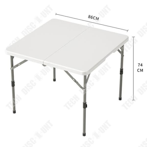 TD® Fällbord 86*86*74 cm fyrkantigt fällbart inomhusbord Kompakt och portabelt fällbord utomhus och inomhus camping vit