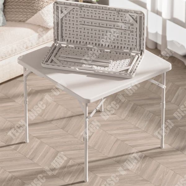 TD® Fällbord 86*86*74 cm fyrkantigt fällbart inomhusbord Kompakt och portabelt fällbord utomhus och inomhus camping vit