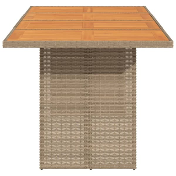 Trädgårdsbord med akaciaträ beige 190x80x74 cm konstrotting